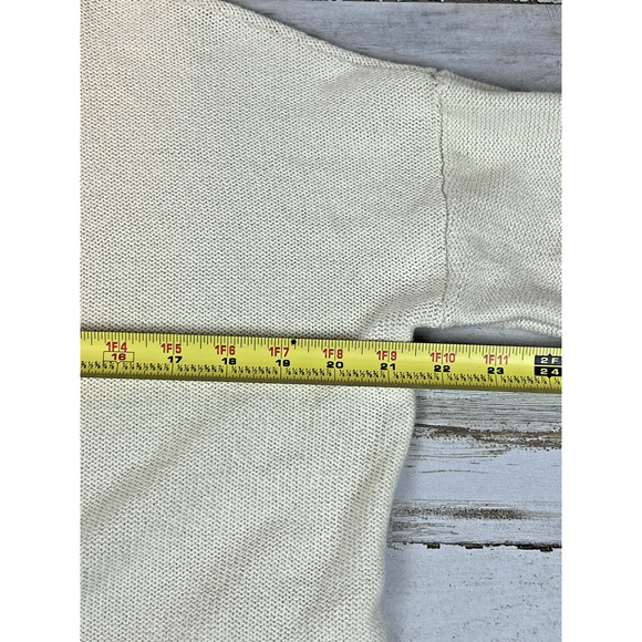 Madewell Broadway Cardigan Sweater XS Beige Cream Boxy Cropped Short Crew Neck - Picture 5 of 6